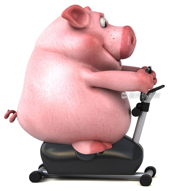 有趣的猪- 3D插图